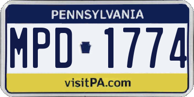 PA license plate MPD1774