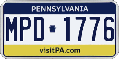 PA license plate MPD1776