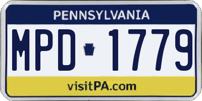 PA license plate MPD1779