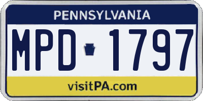 PA license plate MPD1797