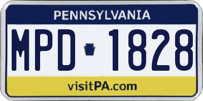 PA license plate MPD1828