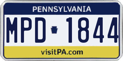 PA license plate MPD1844