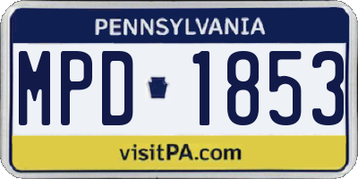 PA license plate MPD1853