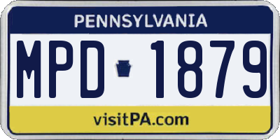 PA license plate MPD1879