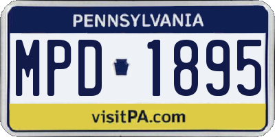 PA license plate MPD1895