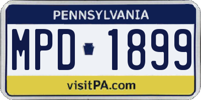 PA license plate MPD1899