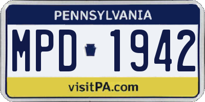 PA license plate MPD1942
