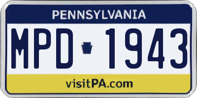 PA license plate MPD1943