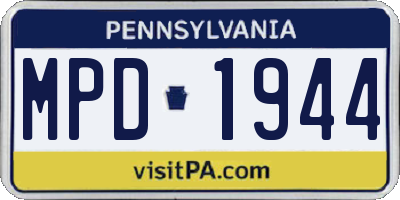 PA license plate MPD1944