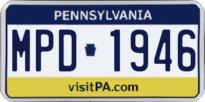 PA license plate MPD1946