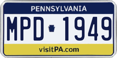 PA license plate MPD1949