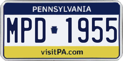 PA license plate MPD1955