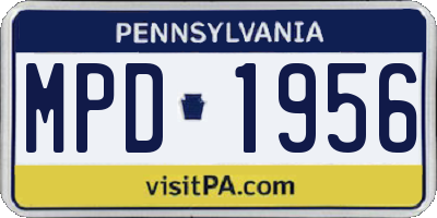 PA license plate MPD1956