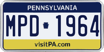 PA license plate MPD1964