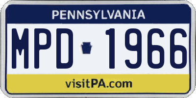 PA license plate MPD1966