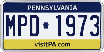 PA license plate MPD1973