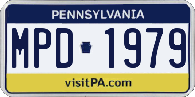 PA license plate MPD1979