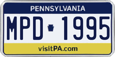 PA license plate MPD1995