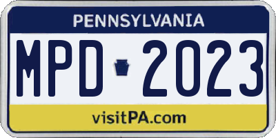 PA license plate MPD2023