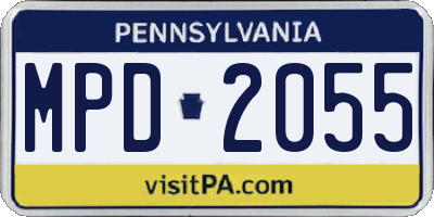 PA license plate MPD2055