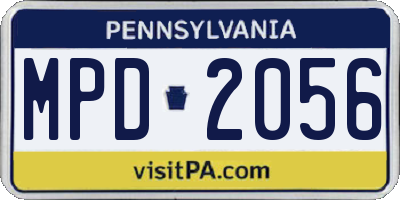 PA license plate MPD2056