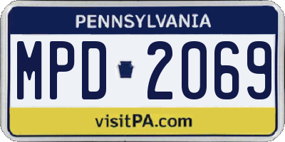 PA license plate MPD2069