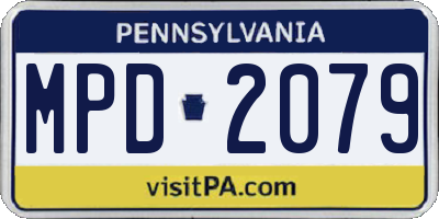 PA license plate MPD2079