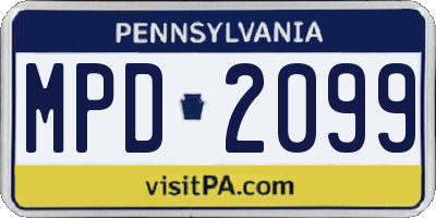 PA license plate MPD2099