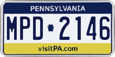 PA license plate MPD2146