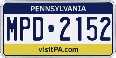 PA license plate MPD2152