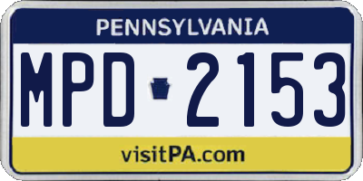 PA license plate MPD2153