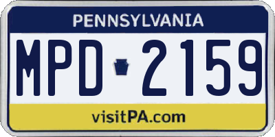 PA license plate MPD2159