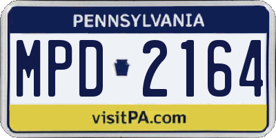 PA license plate MPD2164