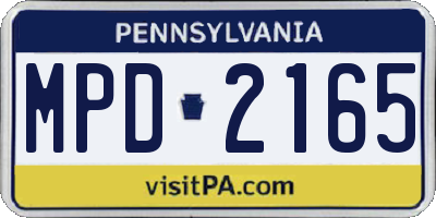PA license plate MPD2165