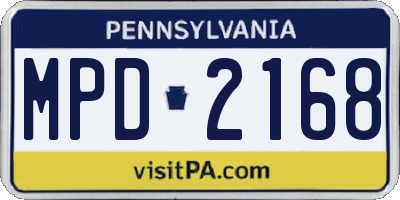 PA license plate MPD2168