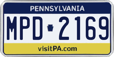 PA license plate MPD2169