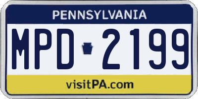 PA license plate MPD2199