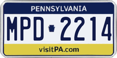 PA license plate MPD2214