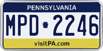PA license plate MPD2246