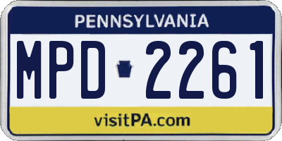PA license plate MPD2261