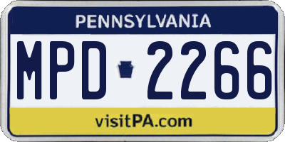 PA license plate MPD2266