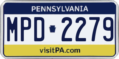PA license plate MPD2279