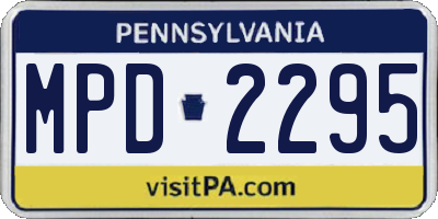 PA license plate MPD2295