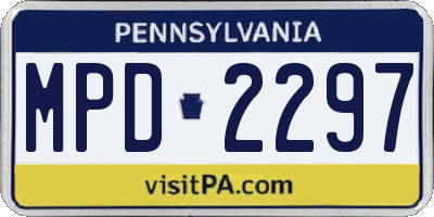PA license plate MPD2297