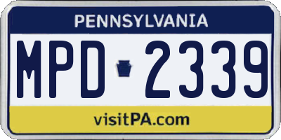 PA license plate MPD2339