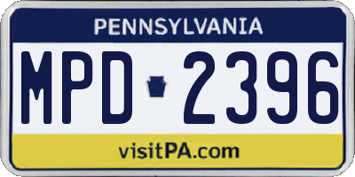 PA license plate MPD2396