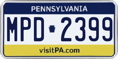 PA license plate MPD2399