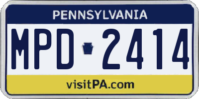 PA license plate MPD2414