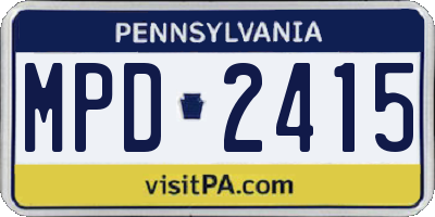 PA license plate MPD2415