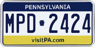 PA license plate MPD2424